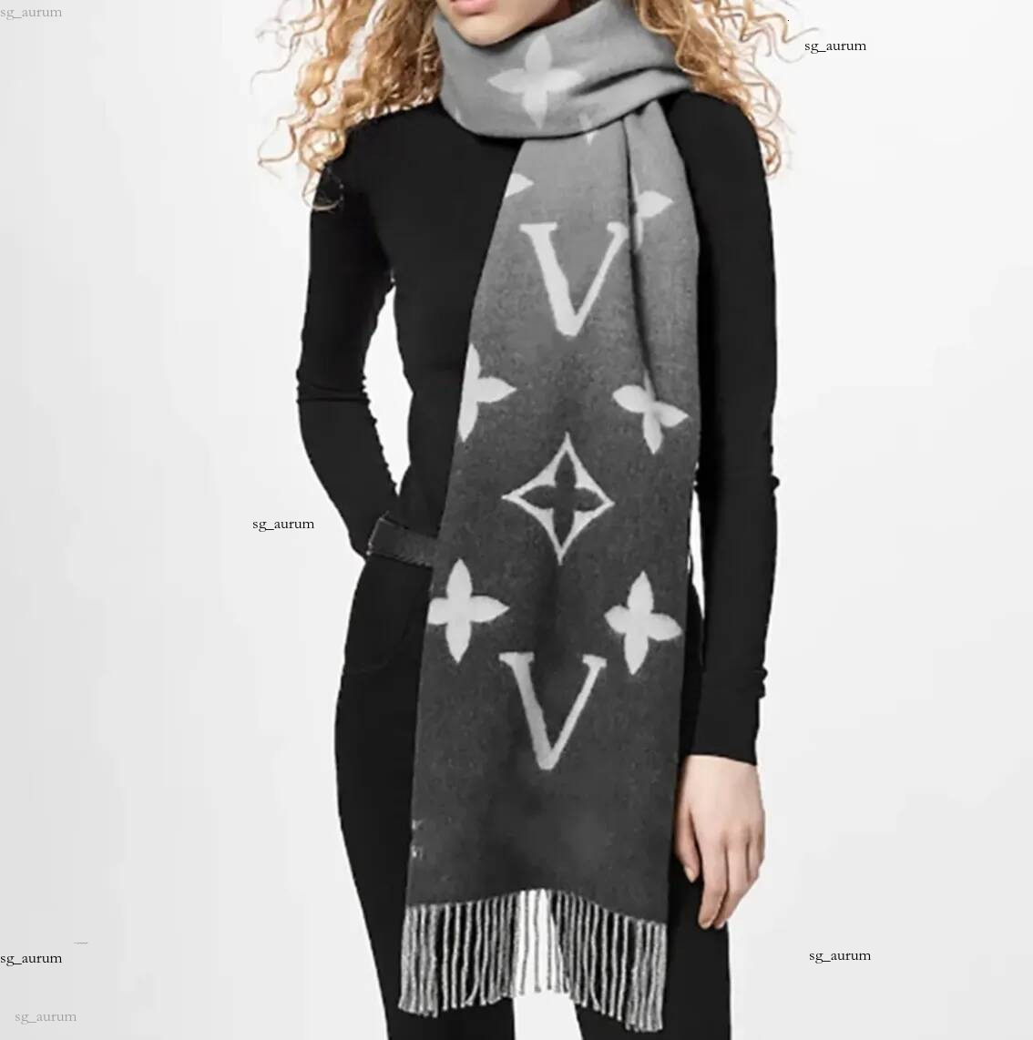 Designer Scarf Fashion Autumn Winter Long Shawls Gradient color Woman Brand cashmere Scarfs for Women Soft Touch Warm Wraps With Tags
