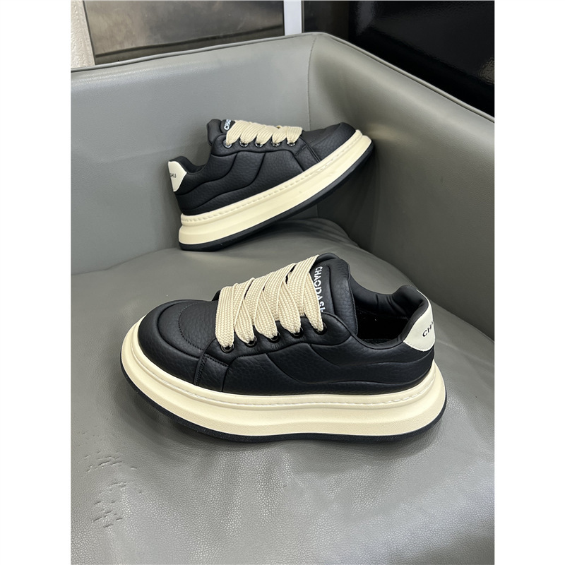 2025 Autumn Casual shoes Collection Thick-Soled Loafers Trendy Versatile White Sneakers Designer shoes Men's Leather Sports Casual Shoes