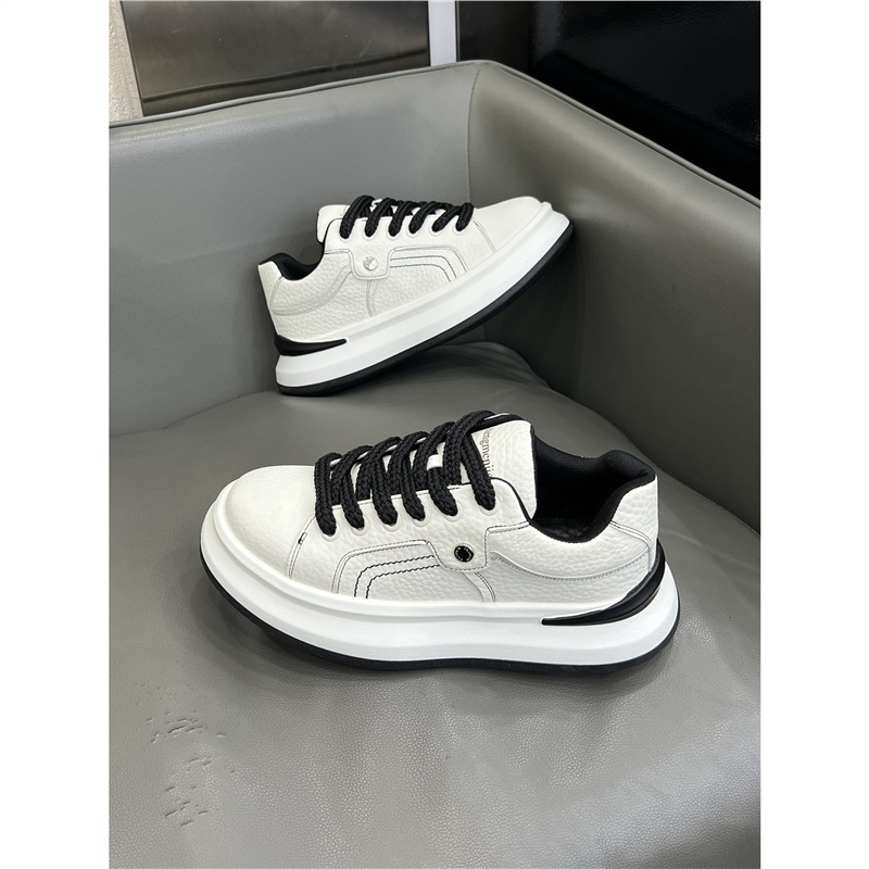 men's white sneakers 2025 autumn new thick-soled loafers trendy Designer shoes versatile breathable sports casual Casual shoes shoes