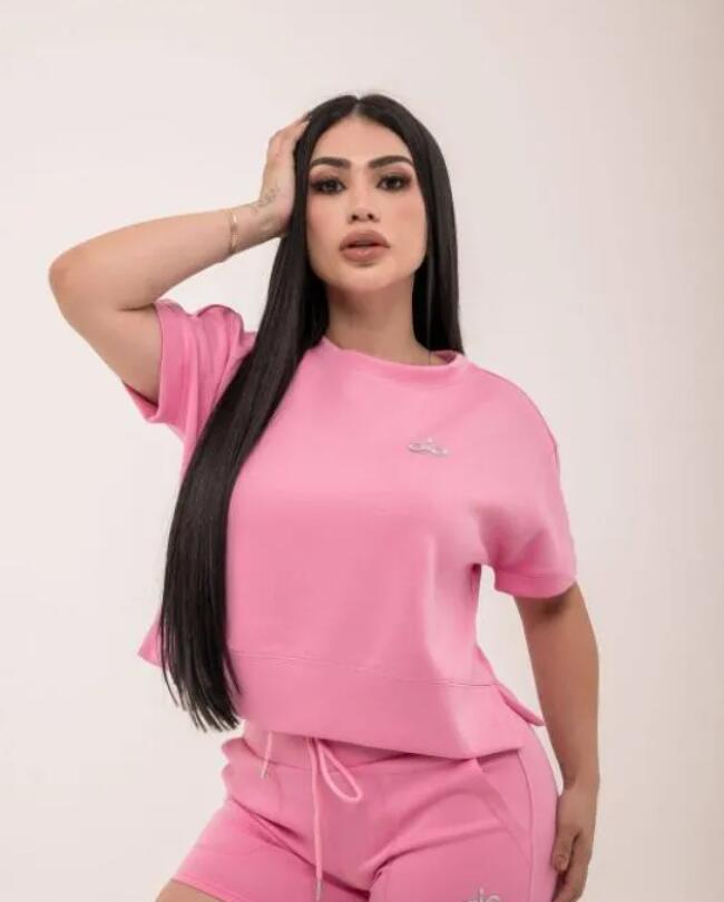 Women's Tracksuits summer new Sports brand casual round neck short sleeved top shorts solid color women's two-piece set