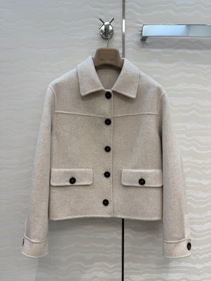 2026 Autumn Solid Color Jacket Long Sleeve Lapel Neck Buttons Single-Breasted Jackets Coat Short Outwear WS6S20 Check Size Chart Please