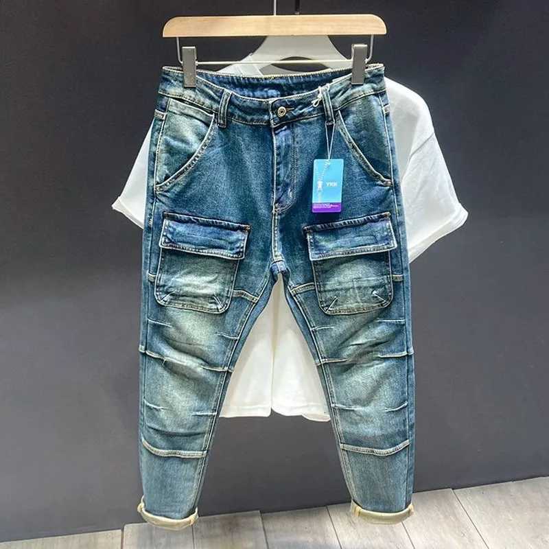 Men's Jeans Spring and Autumn New Fashionable Solid Color American Retro Straight leg Jeans for Men's Casual Sports High quality Jeans 28-