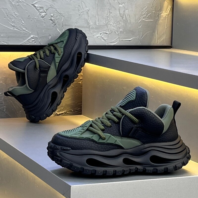 European men's 2026 spring new Designer shoes style patchwork thick-soled dad Casual shoes fashion sports casual shoes