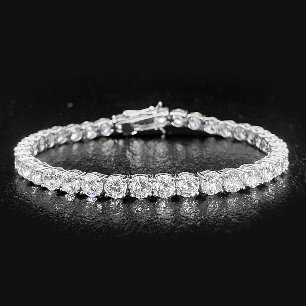 Tennis Bracelet 18K Gold S925 Sterling Silver Custom Cz Moissanite Lab Grown Diamond Tennis Hand Bracelet for Women Men
