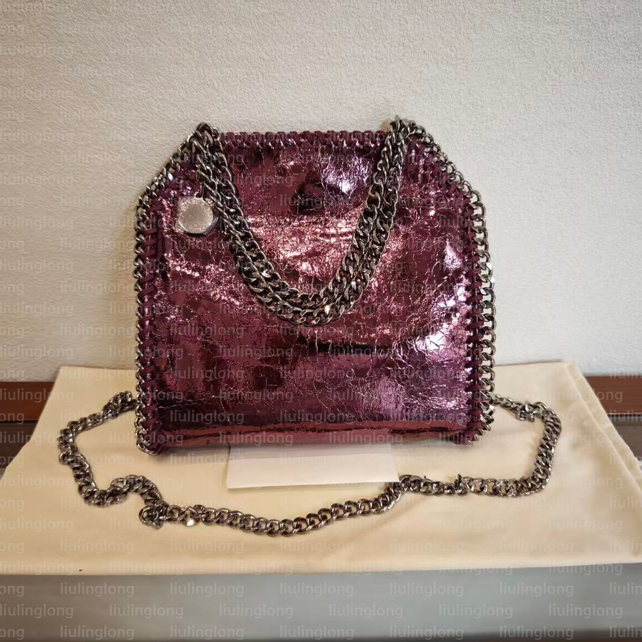 Falabella Iridescent Mini Tote Bag vegan Shaggy Deer fabric large tote bag women black designer shopping chain bags wallet messenger leather handbag