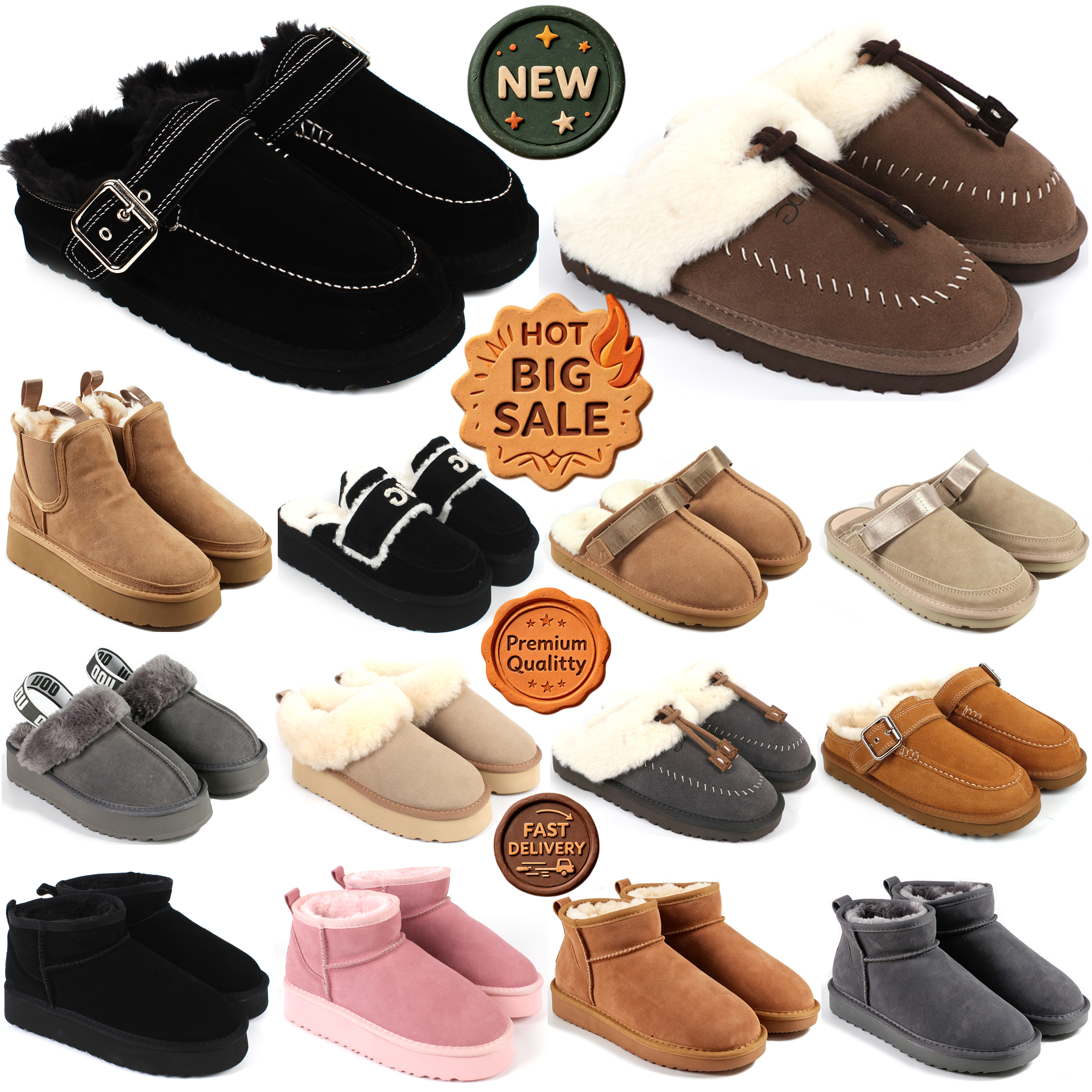 Designer Goldenstar Evelina Clog Slippers Men Women Hi Slides Dad Sandal Golden Star Beach Sandals Tazz Tasman Fall Winter Summer Driftwood Chestnut