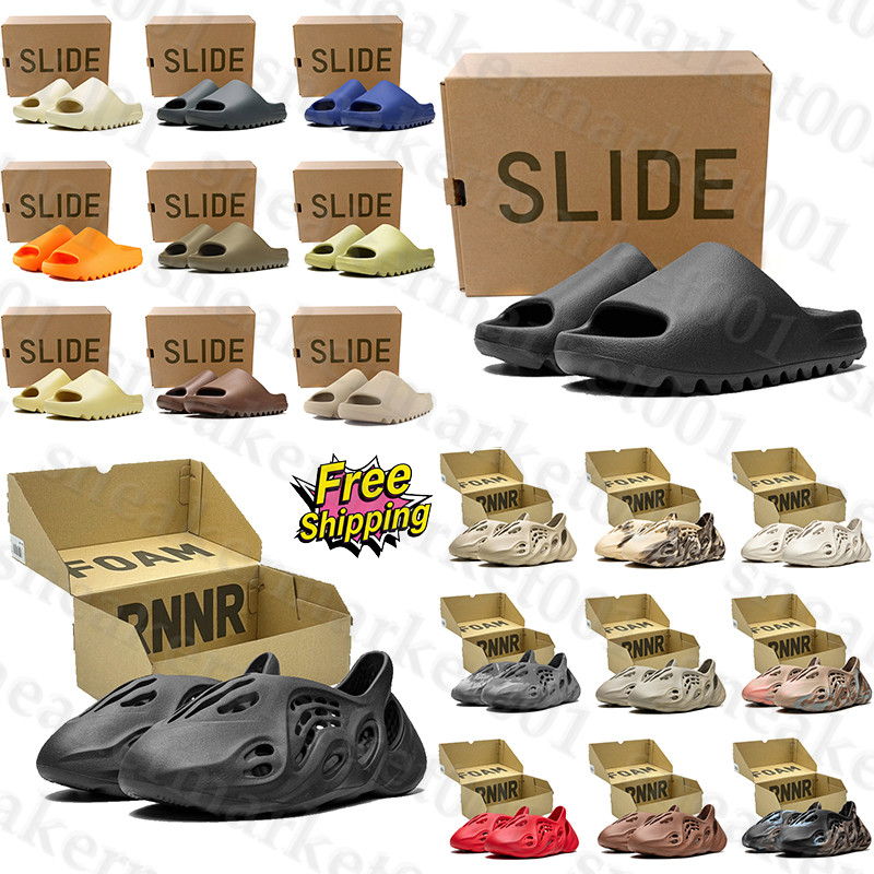 Free Shipping With Box Designer foam runners foamrunners sandals women slides clogs heels slippers claquette shoes for mens d h gate womens sandles