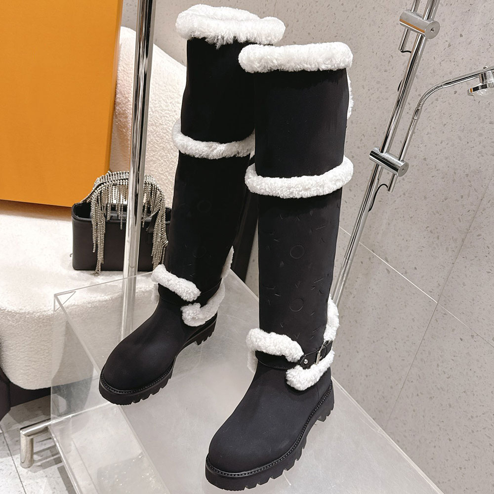 Territory Flat Thigh Boot Luxury Designer Snow Boots 1AIUE0 Fashion Comfort Warm Knee High Boots Boot Autumn Winter Womens Snow Boots Shearling Lini