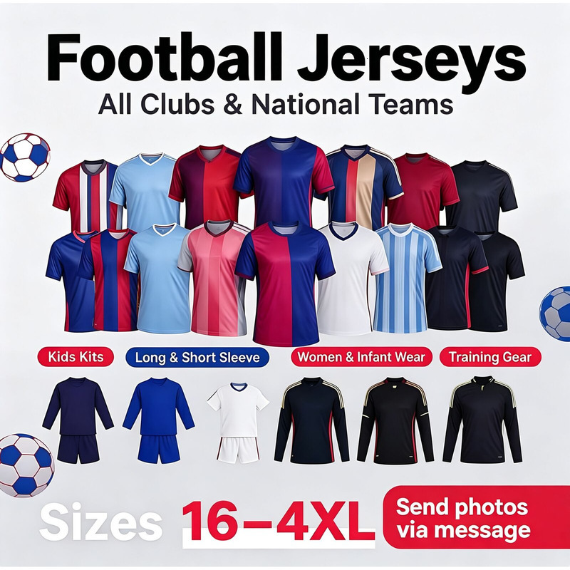 wholesale 26 27 soccer jerseys all clubs national teams football shirt men women kids long short sleeve training kit 164xl please leave a message an