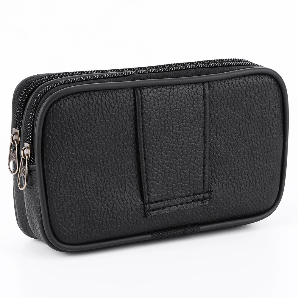 Fashion PU Leather Waist Packs Double Layers Card Holder Men Fashion Wallet Mini Purse Waist Packs for Outdoor Jogging Sports 260918