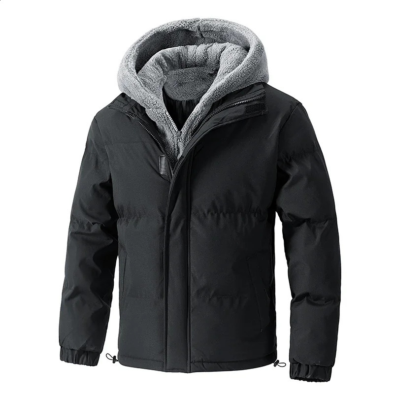 8XL Thick Warm Plus Size Winter Jacket Men Puffer Jacket Hooded Parkas Mens Cotton Fleece Padded Two Piece Coats Outwear 260920