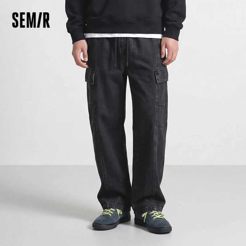 Men's Jeans Semir Men Jeans Curved Barrel Loose Cargo Pocket Elastic Waist 2026 Autumn Denim Pants Comfortable Street Style Daily Wear X260919