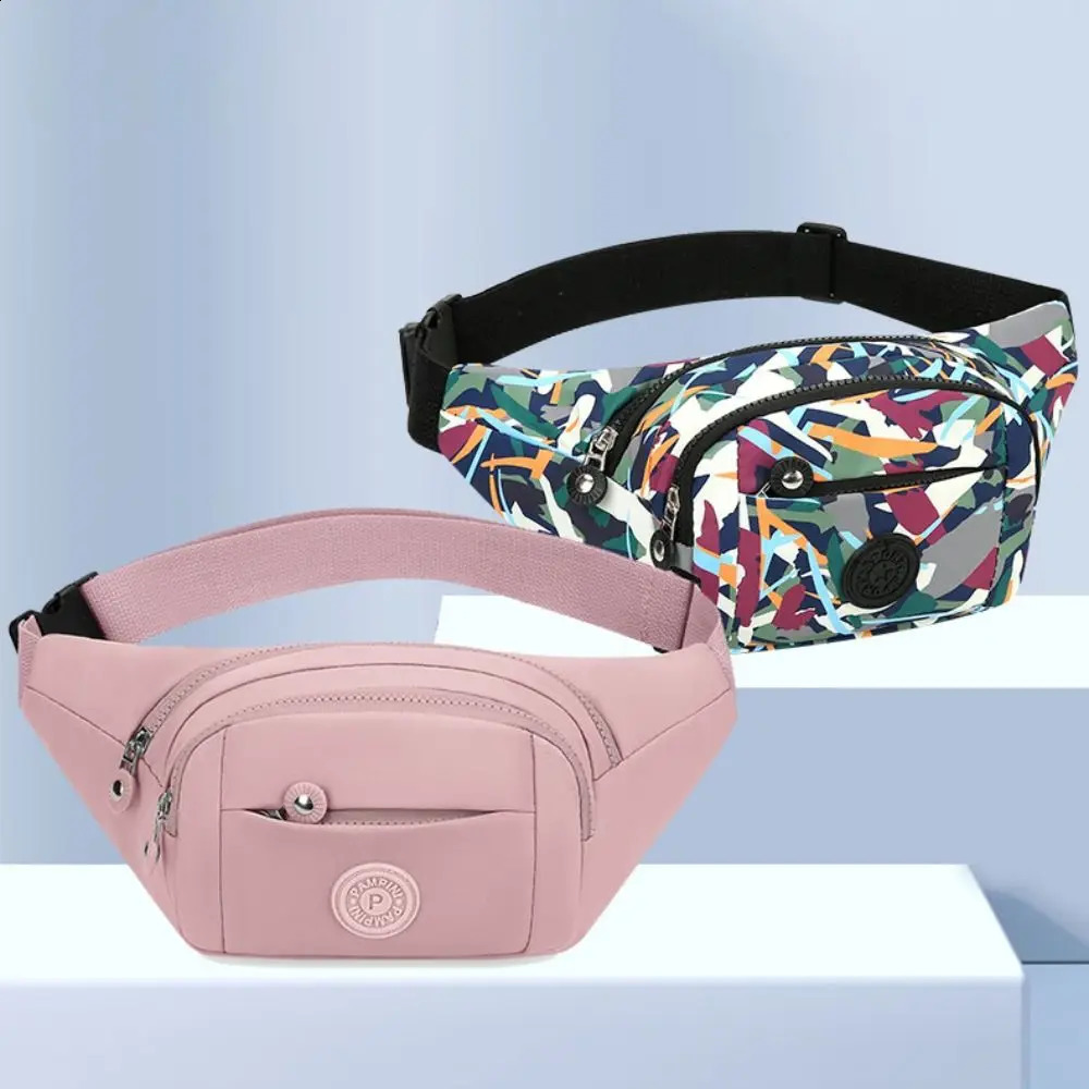 Fashion Flower Pattern Waist Bag Waterproof Multi-Pocket Chest Bag Nylon Large Capacity Fanny Pack 260918