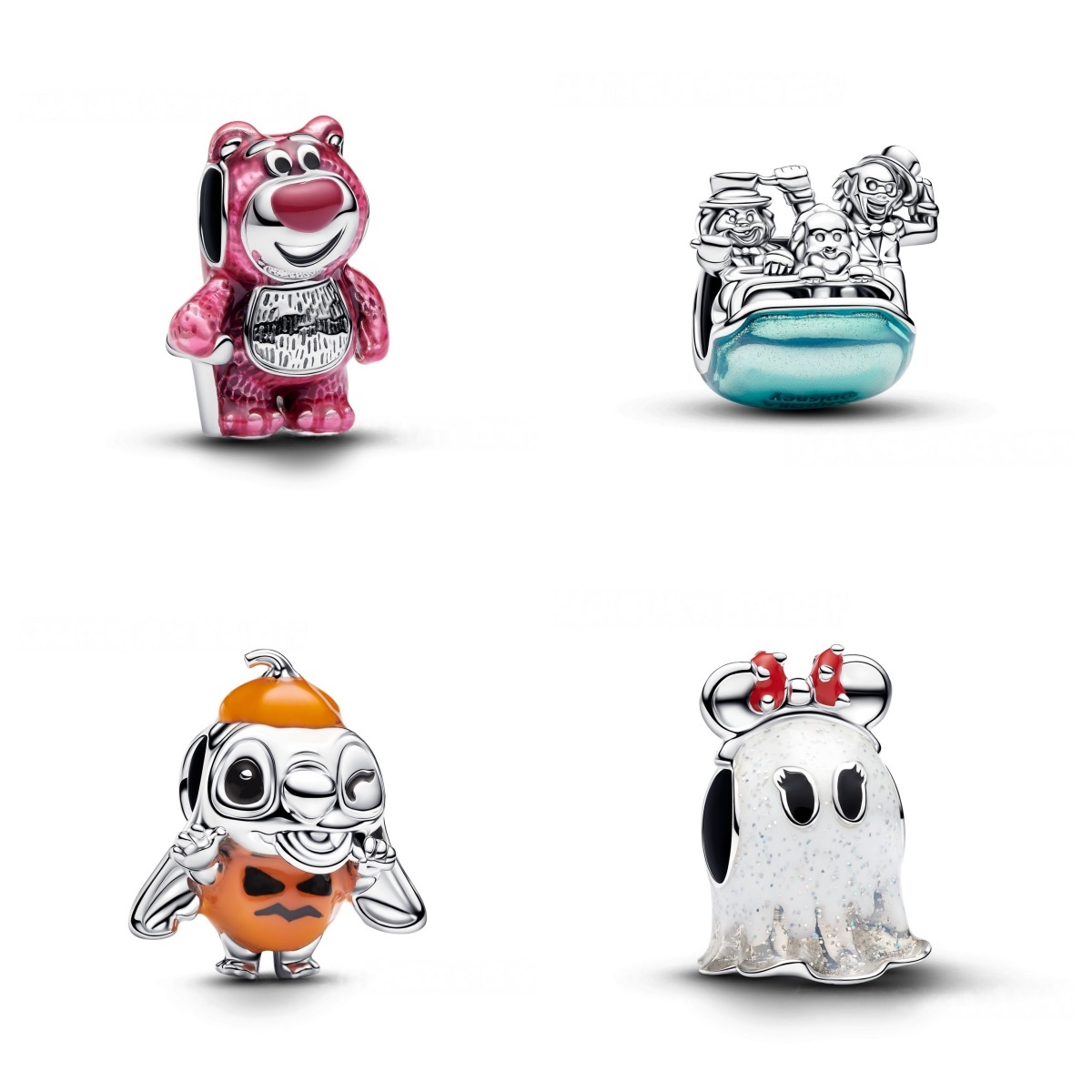 Designer Charms For Necklace Bracelet Plated Sliver 3d Cartoon Figurine Beads Cute Pink Tiger High Quality Figurine Style Diy Designers Jewelry Acce