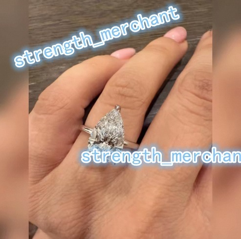 Pear Cut Lab Grown Diamond Ring Women Luxury 925 Sterling Silver GRA Certified VS-VVS E/F Clarity Wedding Engagement
