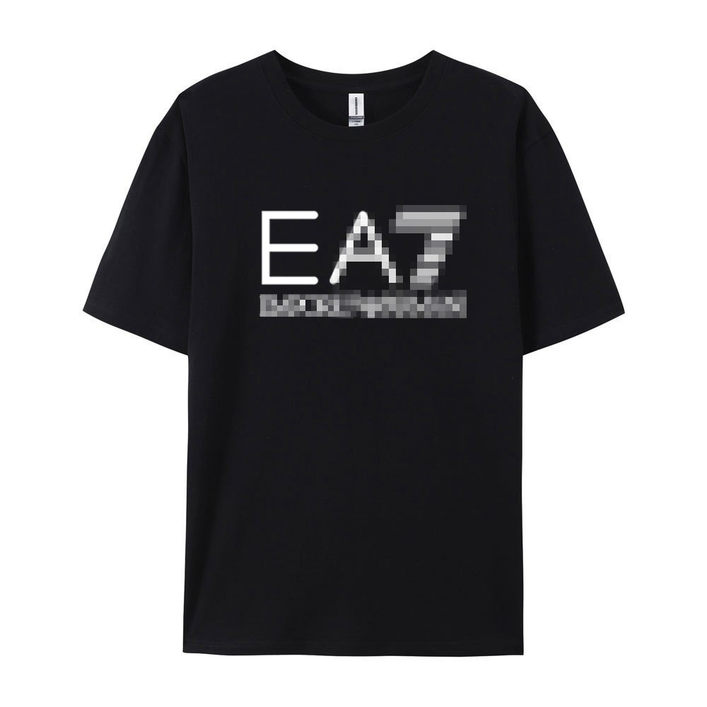 Fashion Designer Summer Mens Crewneck TShirt Cotton Casual Clothing Breathable Shirts Slim Printed EA7 Tshirts Trendy Short Sleeve Sweatshirt Men Wo