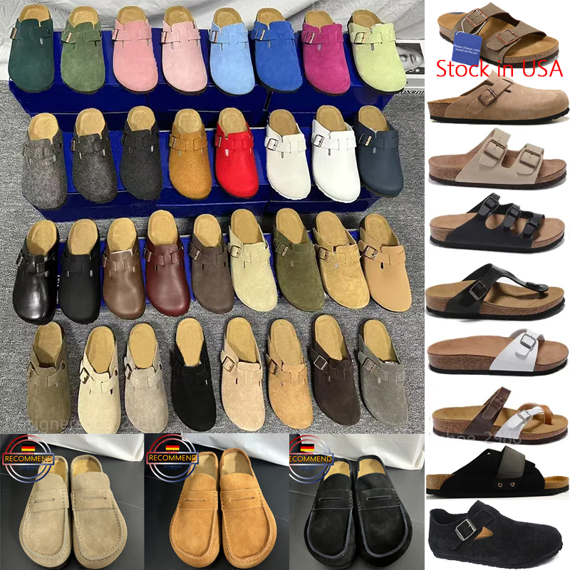 Designer Clogs Sandals Clog Slippers Cork Flat High Quality Fashion Summer Winter Genuine Sude Leather Slide Favourite Beach Casual Shoes Womens Men