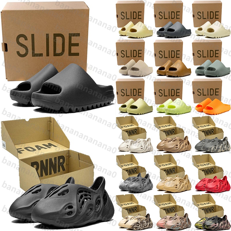 Free Shipping With Box Designer foam runners foamrunners sandals women slides clogs heels slippers sliders claquette shoes for mens d h gate womens