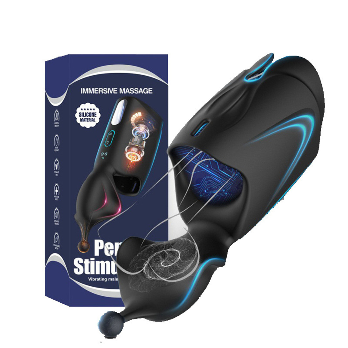 Masturbator Qiaran International Alice Massager For Men Multi-Frequency male intimate soft massage cup Masturbator Automatic Aircraft C JA12