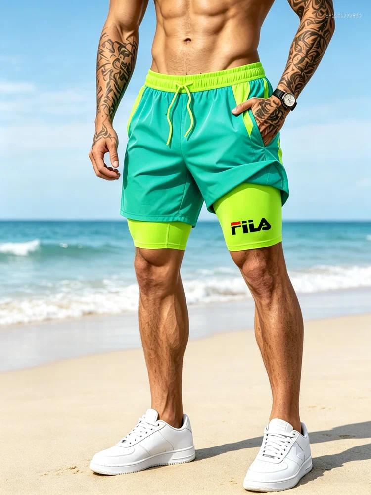 Pantaloncini sportivi da uomo traspiranti ad asciugatura rapida con coulisse in vita e tasche, leggeri e comodi