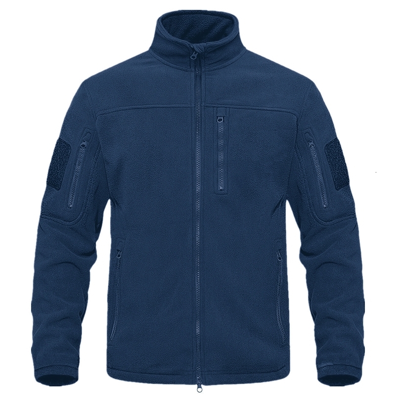 Autumn Winter Mens Fleece Jacket Outdoor Sports Tactical Coat Stand Collar Full Zip Warm Hiking Work Travel Jackets 260918