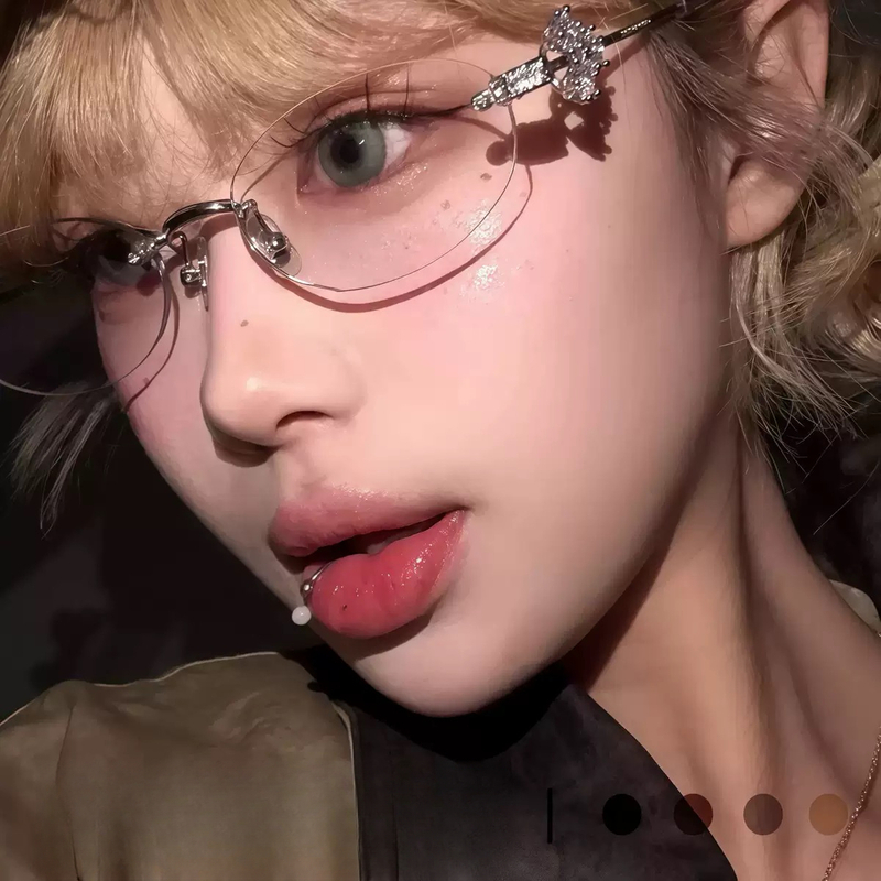 Designer Vintage Oval Metal Sunglasses Eyeglasses For Women Sparkling Rhinestone Decor Glasses Temple Clear Lens Fashion Decorative Optical Frame Da