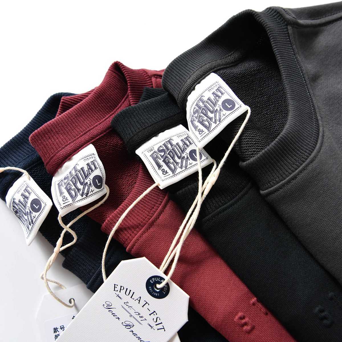 Men's Hoodies Sweatshirts Retro Autumn Men's Casual Loose Solid Color 3D Letter Round Neck Long Sleeve Sweatshirt X260919