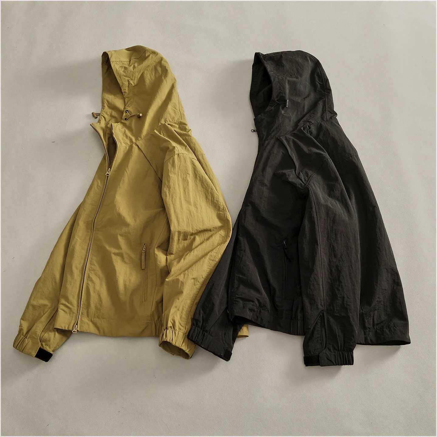 Men's Jackets Men's Hooded Functional Jacket Crinkled Fabric Hook and Loop Cuffs Daily Outdoor Casual Coat X260919