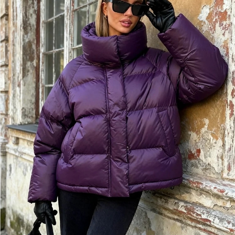 Women Winter Hooded Quilted Jacket Single Breasted Puffer Full Sleeve Padded Cotton Coats Lady Warm Daily Commute Outwear260918ww