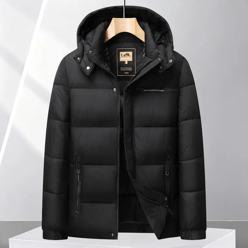 Winter Men Down Jacket Fashion Glossy Waterproof Short Parkas Coat High Quality Male Lightweight Snowski Warm Thick Hooded Coats 260920