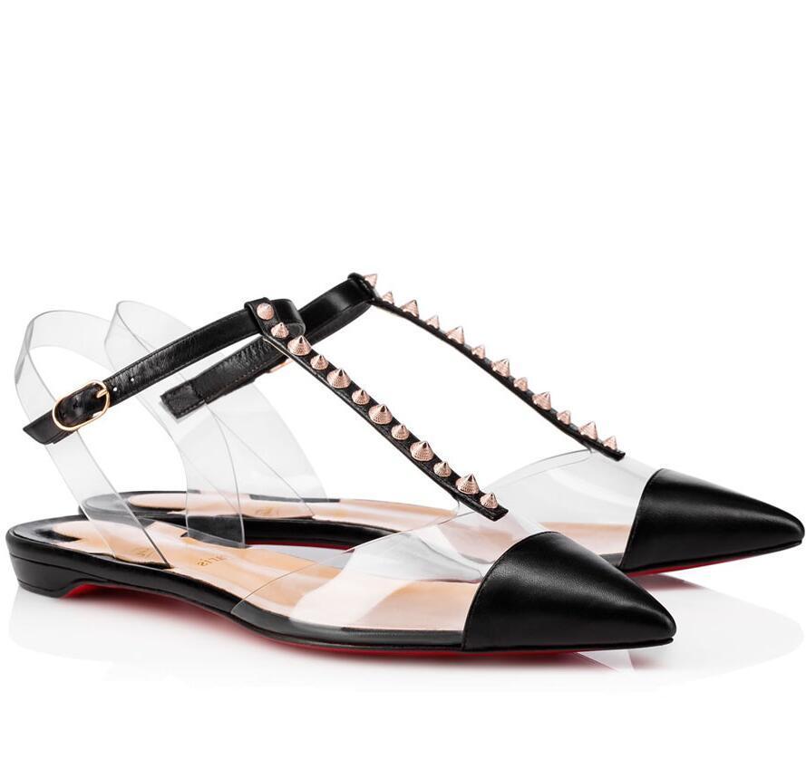 Brands Stylish Nosy Sandals Flats Women's Pointed Toe Fashion Red Bottom Shoes Ankle Strap Summer Elegant Ladies Party Comfort Walking Footwear