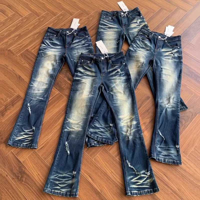 Men's Jeans Autumn and Spring New Fashion Trend American Vintage Bell-Bottoms Men's Casual Comfortable Sports High-Quality Denim Pants X26