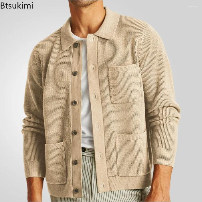 Men's Autumn Winter Long Sleeve Knitted Cardigan Sweater Vintage Solid Casual Button-up Coats Men Warm Knitwear Tops