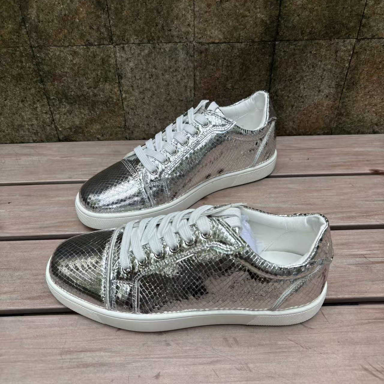 Casual Shoes silver White Sneakers Spring New Women's Shoes Sports Casual Shoes Thick Sole Height Increasing Sneakers Women's Versatile