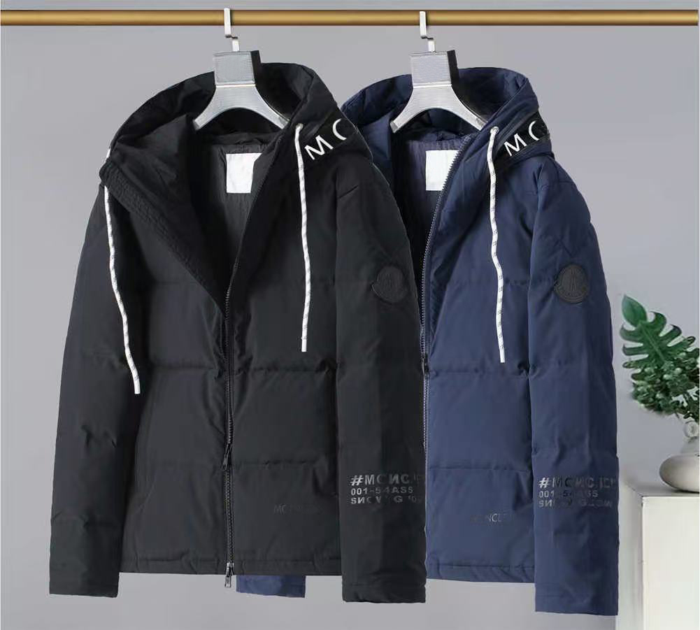 mens designer puffer jacket Winter vest Warm Zip Up Quilted Parka Windproof Thick Outerwear For Men Contrast Black White Hooded glossy doudoune coat