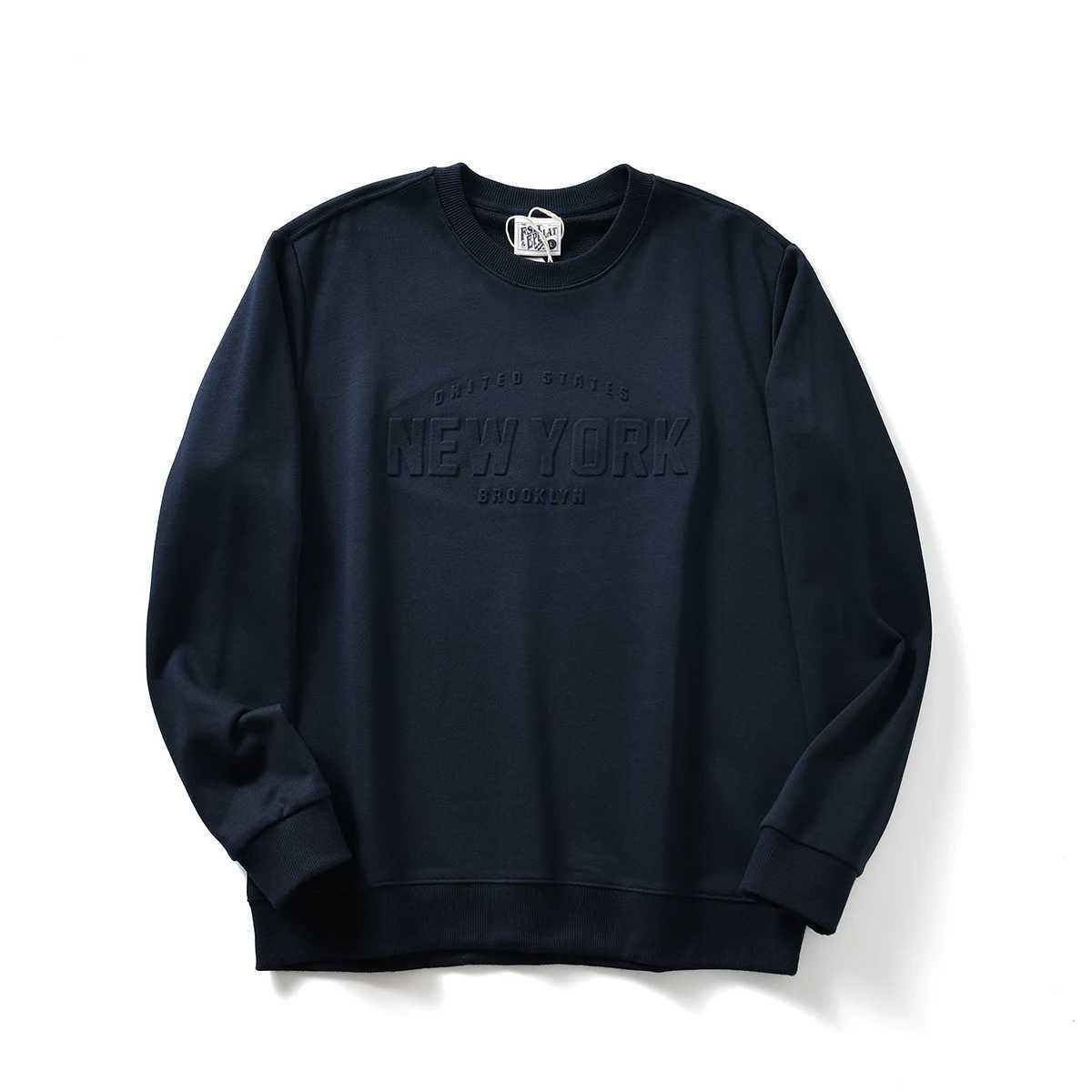Hoodies Sweatshirts Retro Autumn Men's Casual Loose Solid Color 3D Letter Round Neck Long Sleeve Sweatshirt X260919