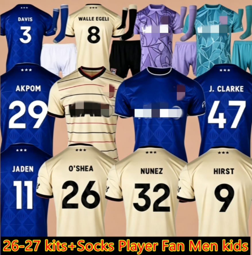 26 27 Ipswich Towns jersey 2026 Soccer Jerseys 4XL EMERSONN GREAVES CLARKE Home Away Player Fans Men Kids Football Shirts Kit WALLE EGELI ITFC Kit H