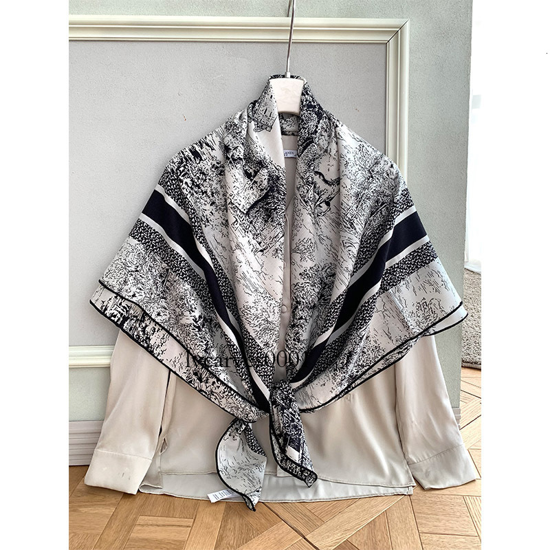 140cm designer silk cashmere scarf with double-sided printing printed fashion classic silk and wool blend, large square scarf, high-end scarf for wo