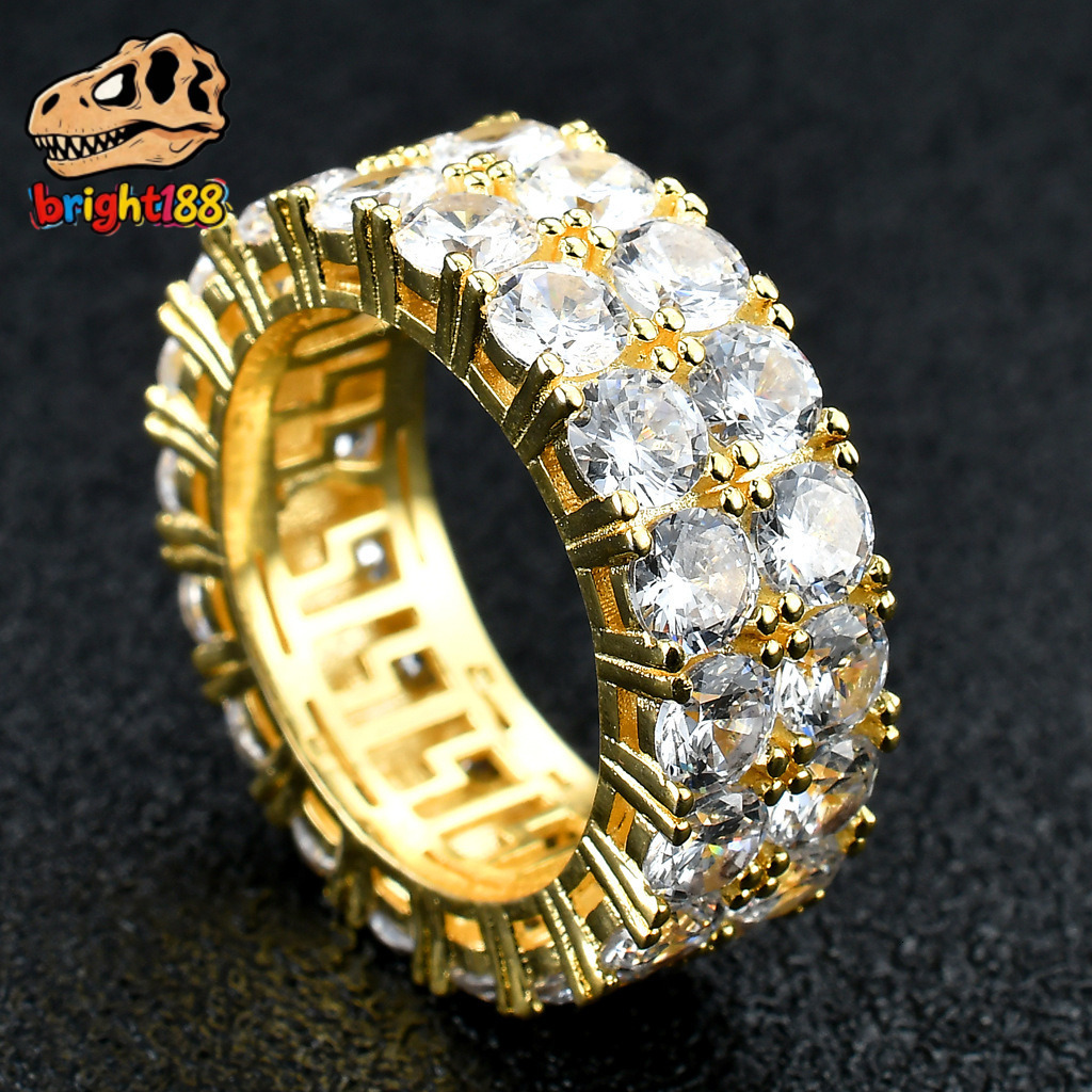 Custom OEM Moissanite Men's Ring Hip-Hop Jewelry 925 Sterling Silver Iced-Out Eternal Band with GRA Certificate