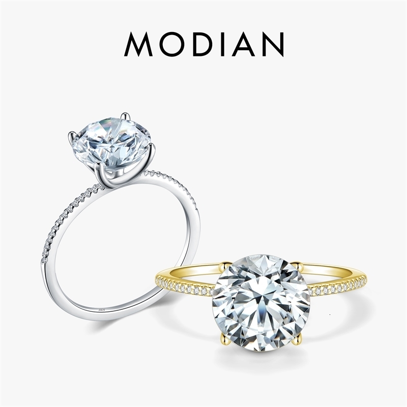 Classic y Solid 925 Sterling Silver Ring 3Ct 10 Hearts Arrows Zircon Wedding Jewelry Rings Engagement For Women 260918