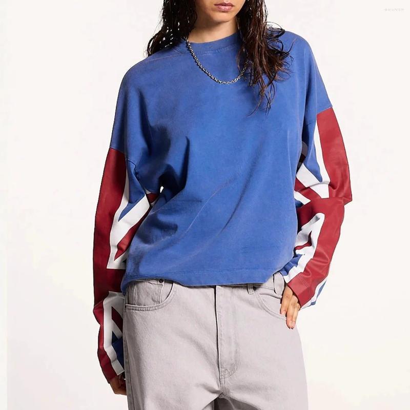 Autumn And Winter Contrasting Street Long Sleeved T-Shirt Printed Top Pullover High Fashion Trend