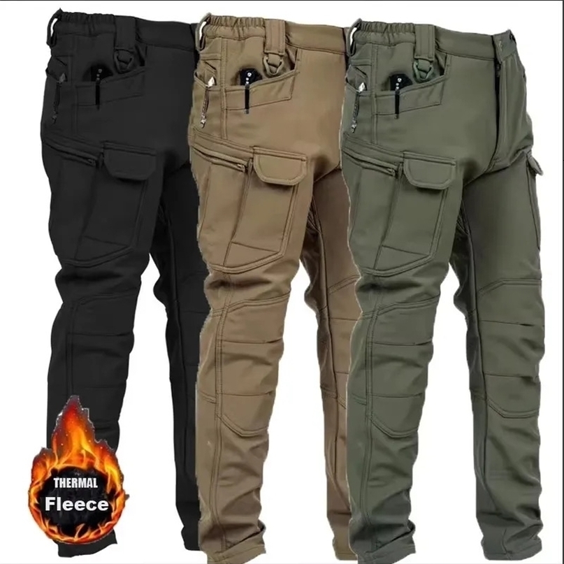 Mens Autumn Winter Softshell Elastic Camping Hiking king Fishing Hunting Pants Outdoor Cycling Tactical Cargo Trousers 260917