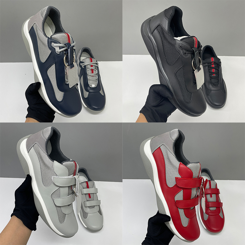 Top Qualité EU36-49 Coupes des Amériques Baskets Designer Hommes Femmes En Cuir Verni Maille À Lacets Sport Entraîneurs Occasionnels Respirant Co