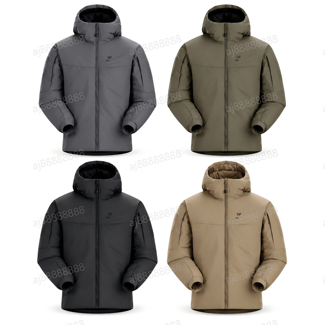 Arcteryxilly Men Women Winter Cotton Padded Jacket Waterproof Windproof Hooded Insulated Outdoor Warm Coat Hiking Golf Sportswear