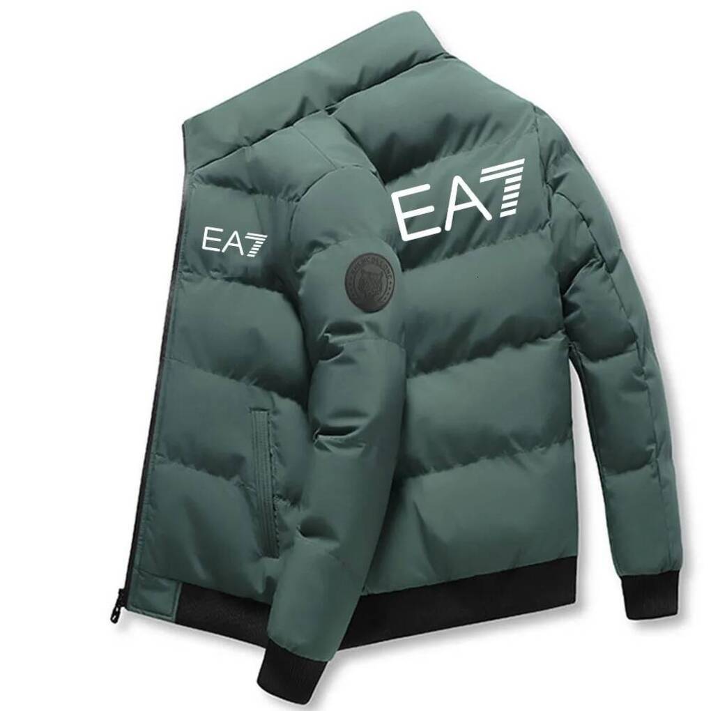 Ea7 Designer Jacket Down Parkas Winter Jackets Thin And Light Comfortable Windproof Hoodie Stand Up Collar Warm Print Ea7 Cotton Slim Man Zip Up Coa