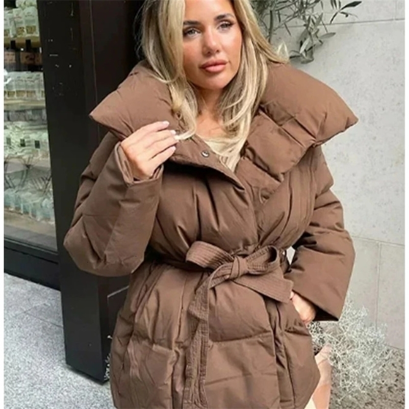 Winter Solid Thick Stand Collar Women Fashion Brown Short Coats Elegant Solid Puffer Jackets Female Ladies Streetwear260918ww