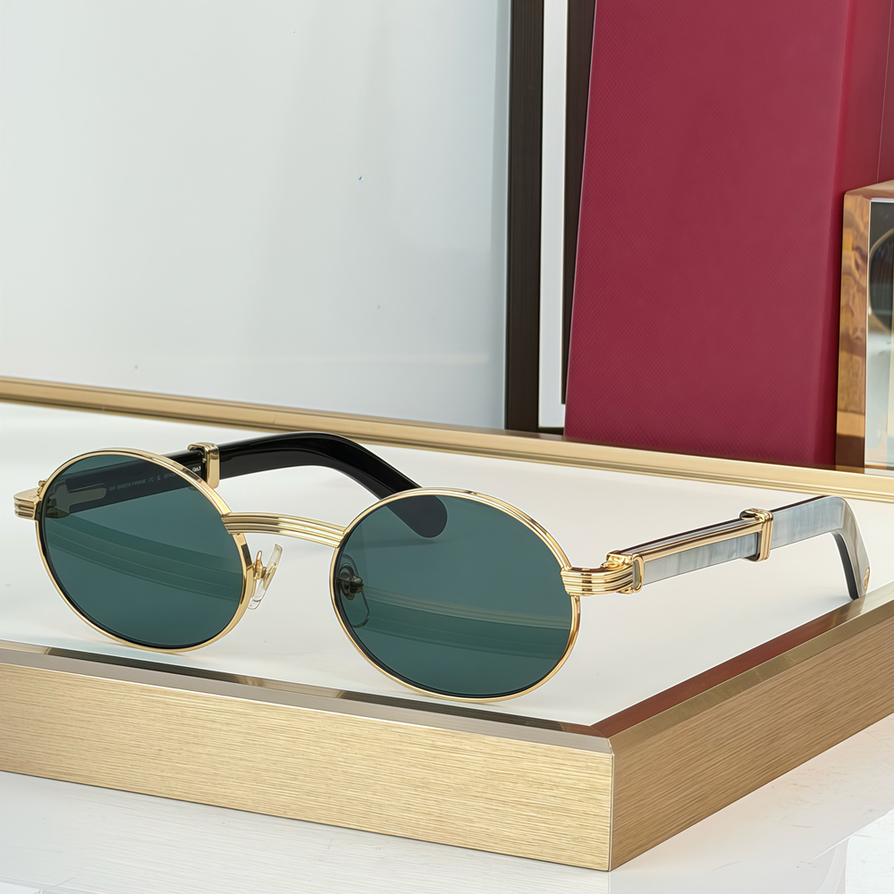 Vintage Round Sunglasses for Men UV400 Protection Classic Style Gold Metal Frame Designer Sun Glasses Vacation Driving Eyewe