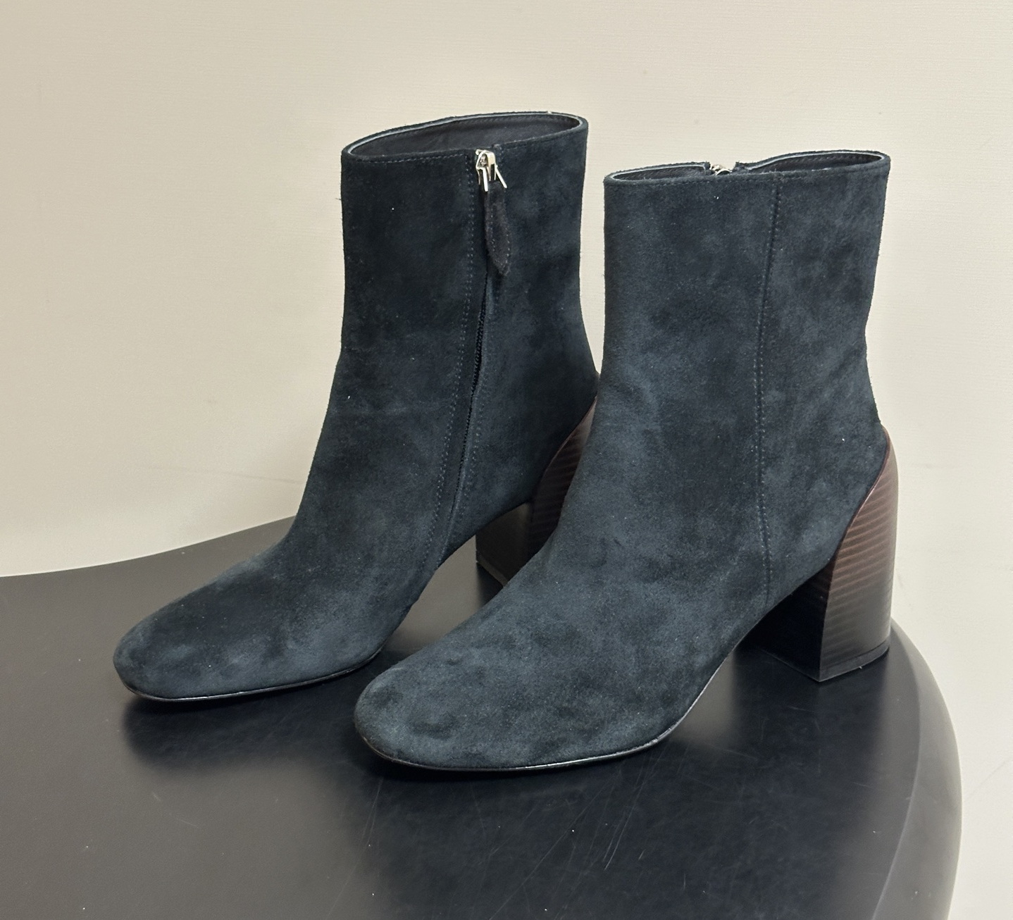 Designer Womens Dress Shoes Luxury Women Genuine Leather Ankle Boots Square Toe Block Heel Minimalist Fashion Short Boots Elegant Vintage Party Dail
