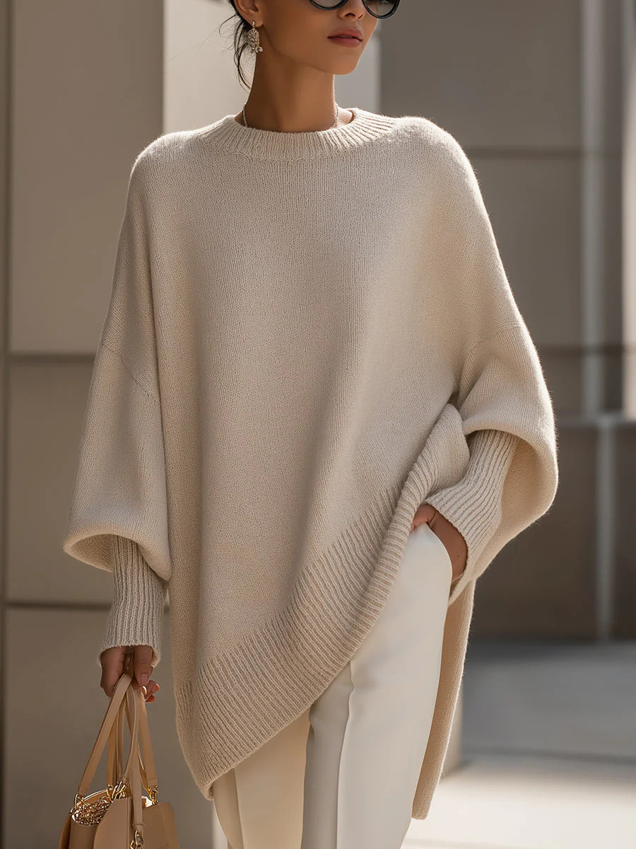 Autumn Winter Round Neck Pullover Knitted For Women Loose Lazy Style Solid Color Women's Sweater MAKOUFEI