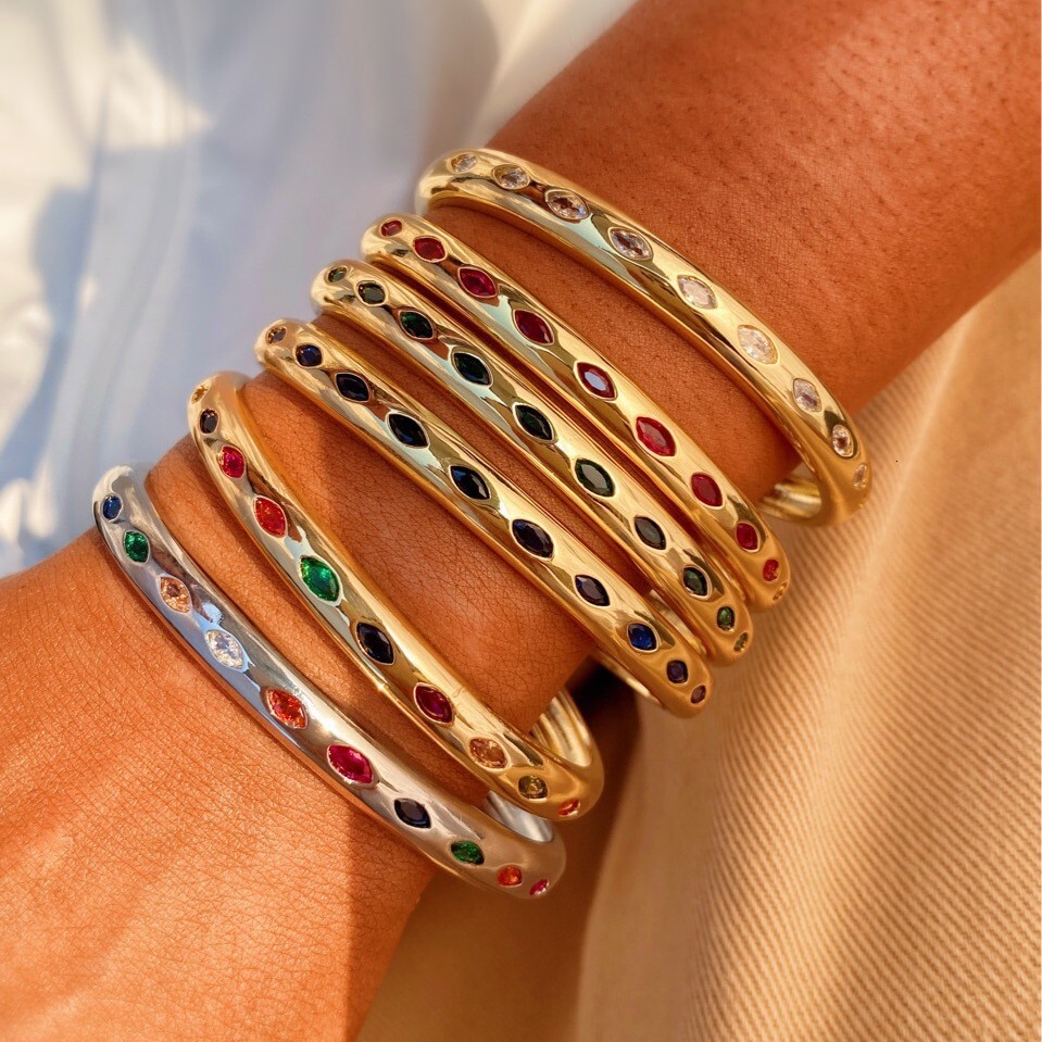 Luxurious Designer Fashion Micro-set Zirconia Geometric Bracelet - C-shaped Wristband - Unique And Versatile Luxury Accessory For Women